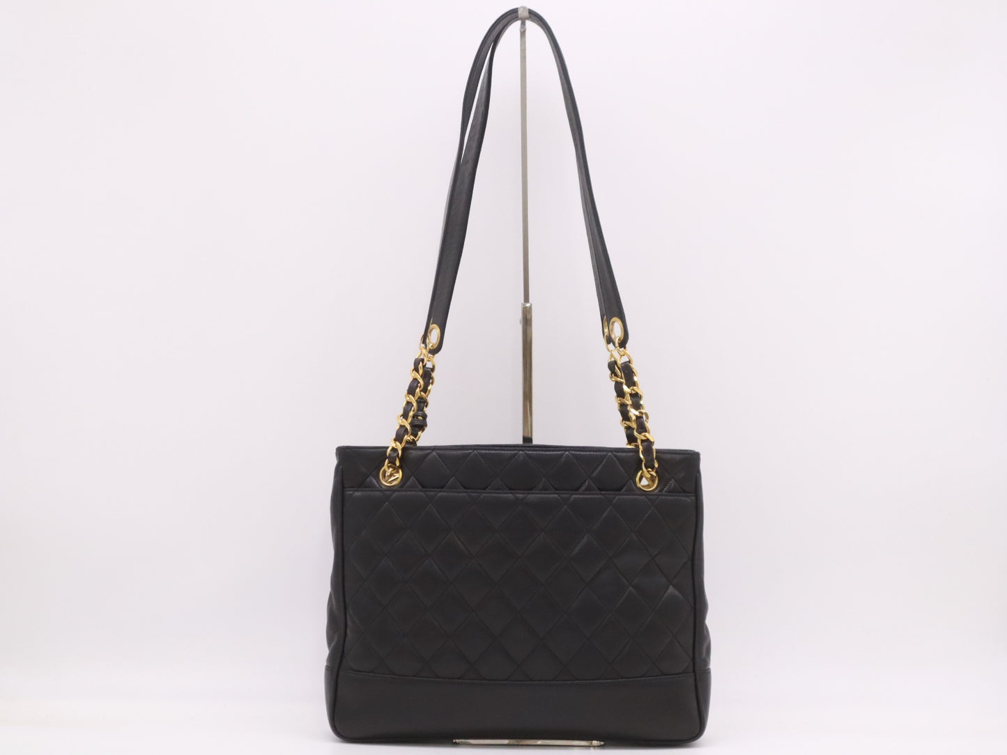 CHANEL Lambskin Chain Shoulder Bag with Black GD Hardware, Seal, Card, Dust Bag, 2541738