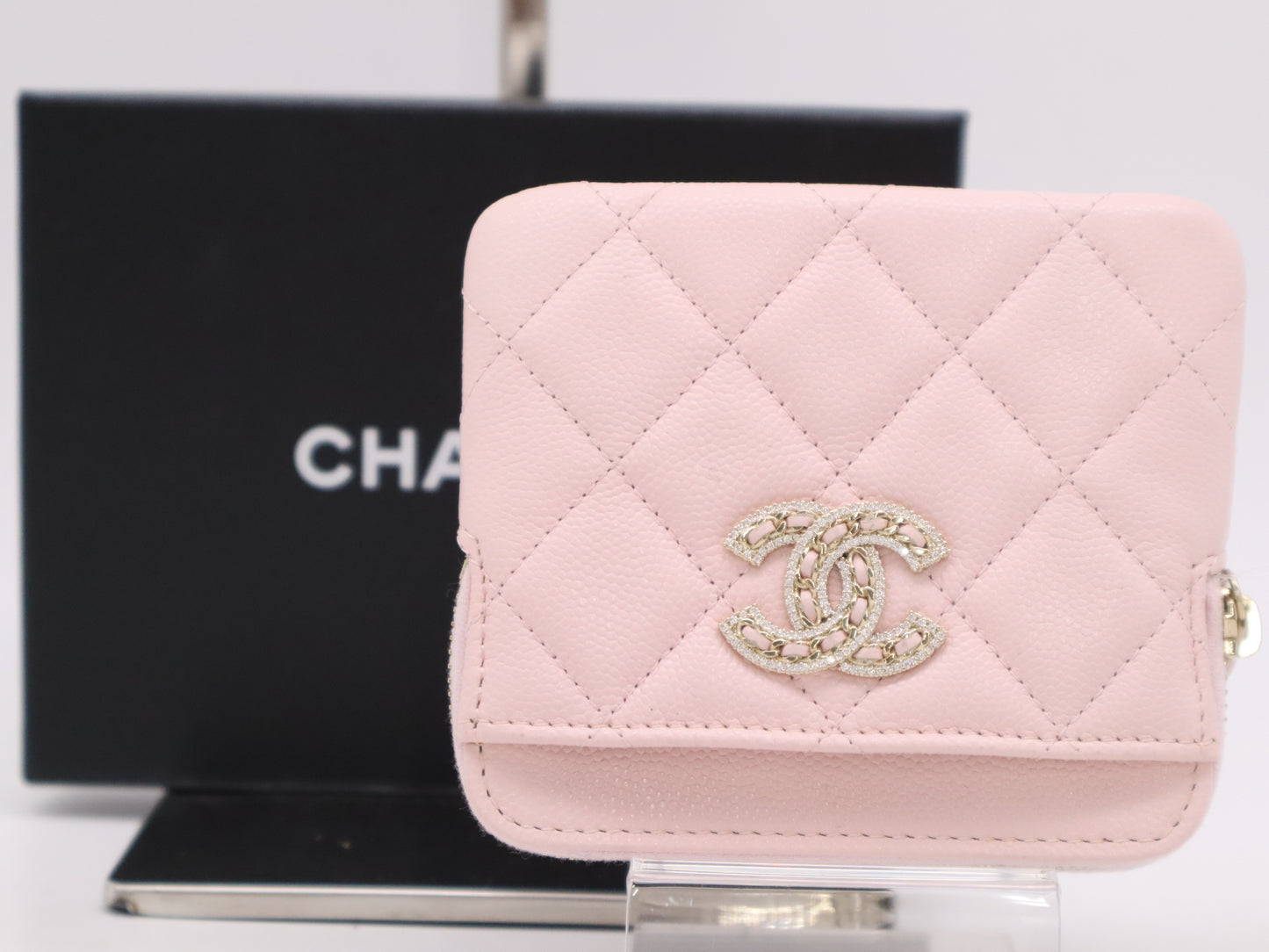 CHANEL AP2741 Caviar Skin Coco Mark Matelasse Coin Case Pink 32075703 Coin Case
