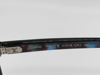  LOUIS VUITTON Z2344E acetate frame sunglasses with LV logo temples, square frame, colored lenses, blue, box and dust bag included.