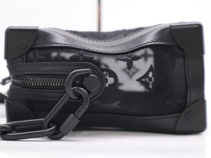 LOUIS VUITTON M53964 Monogram See-Through Soft Trunk Black RFID Enabled Shoulder Bag with Dust Bag