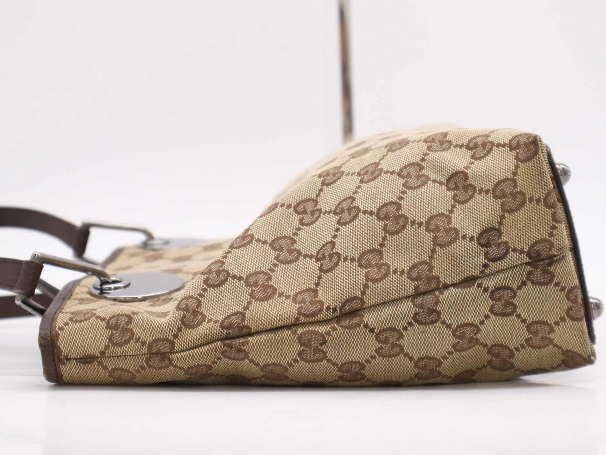 GUCCI 120837 GG Canvas Beige Brown Tote Bag