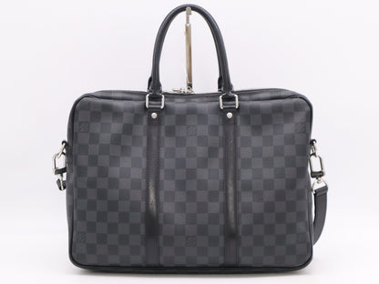 LOUIS VUITTON N41478 Graphite Porte-Document Voyage PDV PM Handbag with Shoulder Strap GI0137