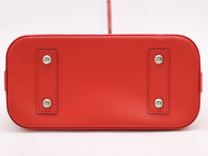 LOUIS VUITTON M41160 Epi Alma BB Coquelicot Handbag with Shoulder Strap, Cloche, Cadena, and Two Keys