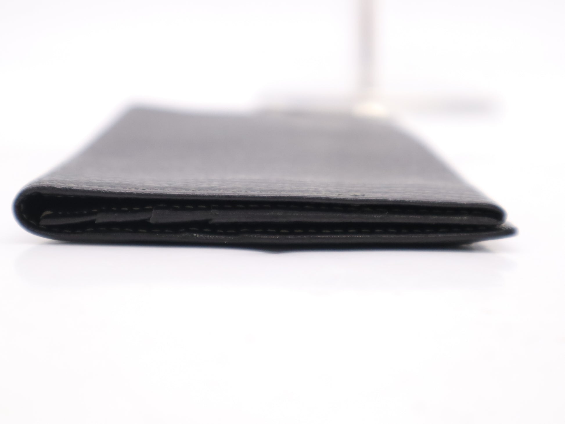 Yves Saint Laurent Leather Long Wallet Black Wallet