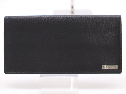 Yves Saint Laurent Leather Long Wallet Black Wallet