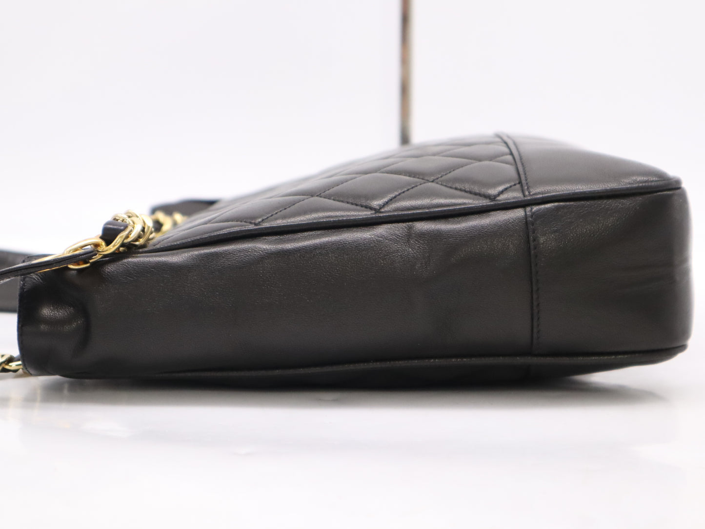 CHANEL Lambskin Matelasse Chain Tote with Black GD Hardware, Seal and Card Included, 2872205