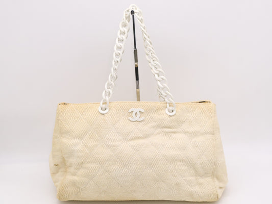 CHANEL Strohmatrasse Coco Mark Tote Bag 6699117