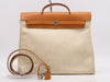 HERMES Toile H Leather Handbag with C Stamp, Cabas GM, and Cloche, Cadena, and Two Keys