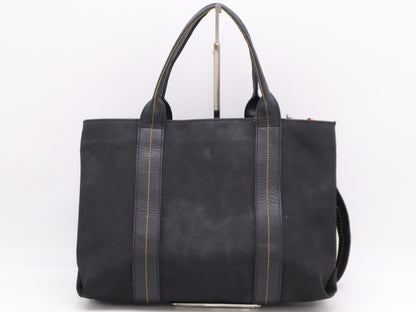 HERMES Caravan Horizontal MM 2WAY Canvas Black Tote Bag