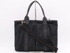 HERMES Caravan Horizontal MM 2WAY Canvas Black Tote Bag