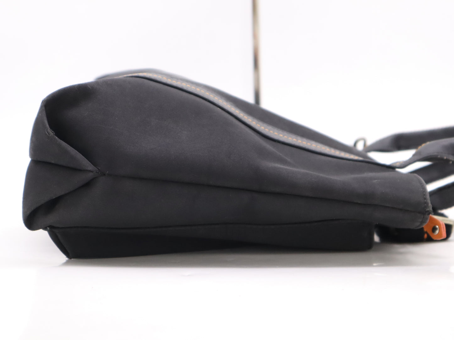 HERMES Caravan Horizontal MM 2WAY Canvas Black Tote Bag