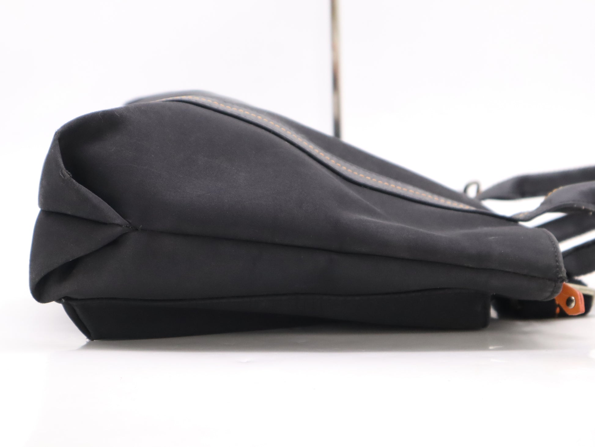 HERMES Caravan Horizontal MM 2WAY Canvas Black Tote Bag