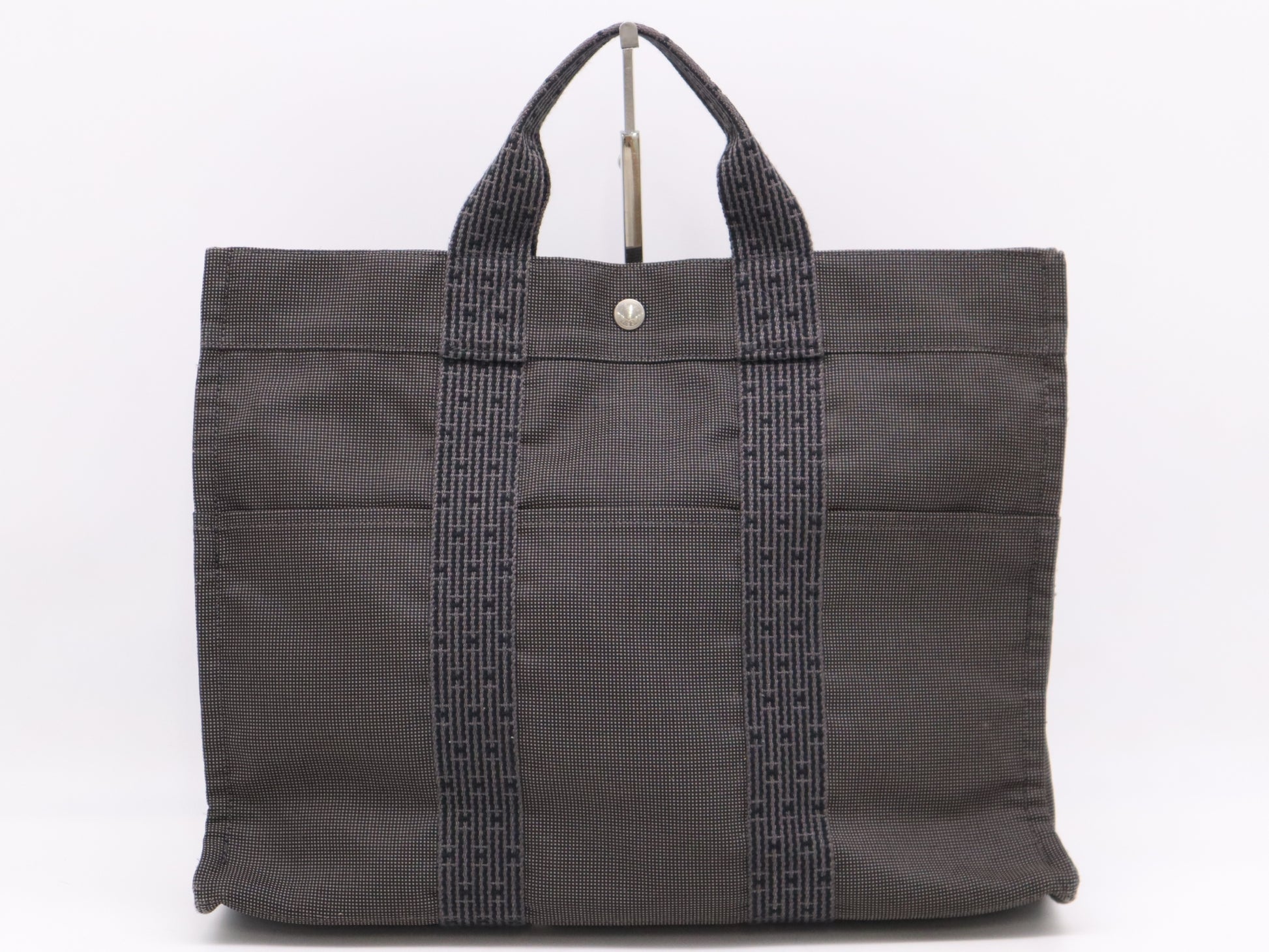 HERMES Canvas Air Line MM Tote Bag with Cadena
