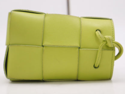 BOTTEGA VENETA Leather Maxi Intrecciato Cassette Mini Crossbody Bag in Light Green with Dust Bag