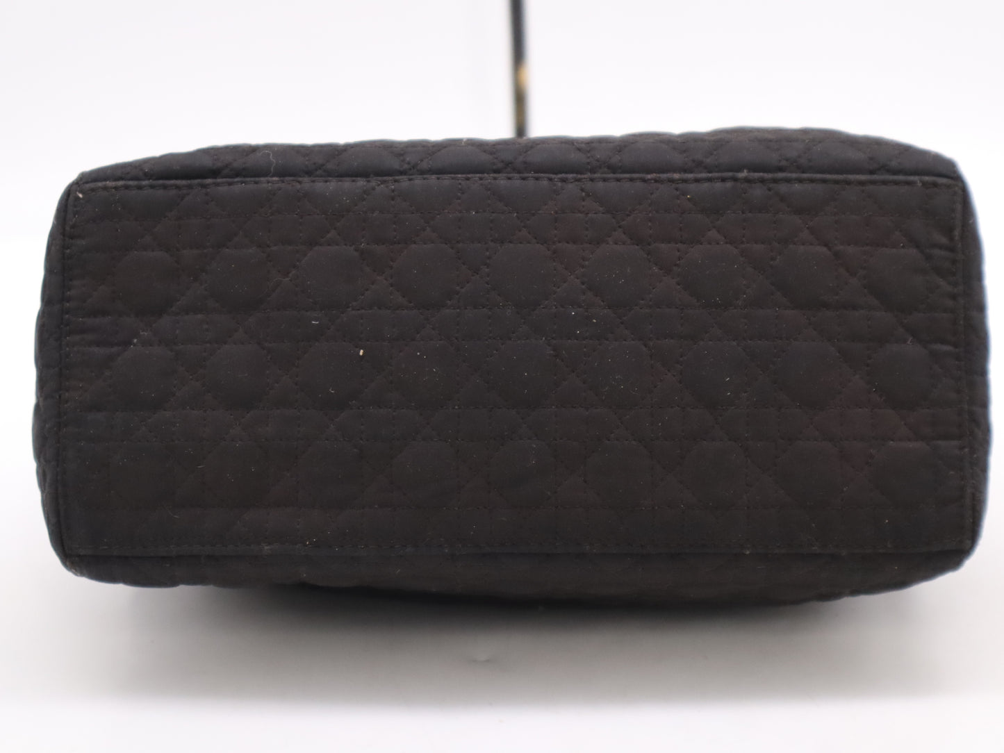 Dior Nylon Lady Dior Cannage Black Handbag with Charm and GD Hardware