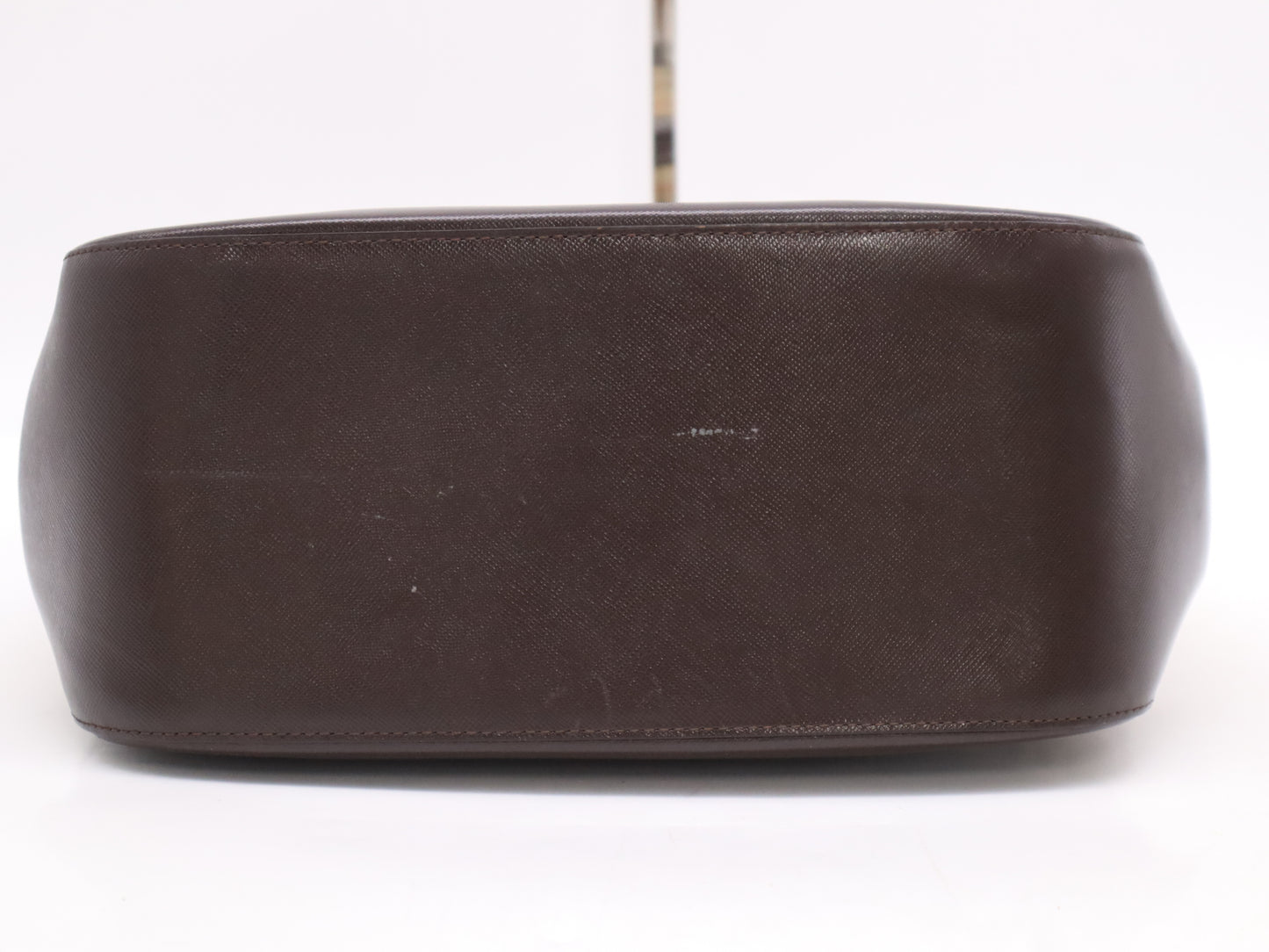 BURBERRY Leather Nova Check Shoulder Bag, Brown, with Charm