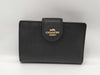 COACH Leather Compact Wallet Black