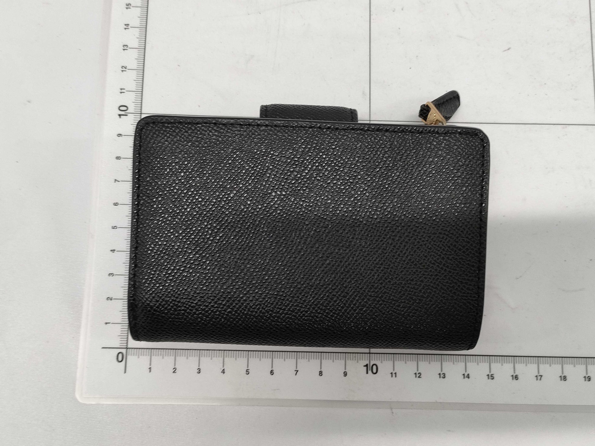 COACH Leather Compact Wallet Black