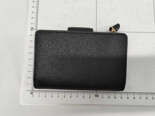 COACH Leather Compact Wallet Black