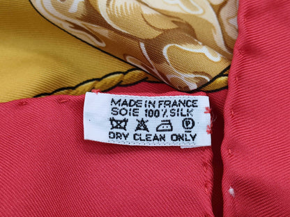 HERMES 100% Silk Carré 90 AU DELA DES CINQ MERS Across the Five Seas Red Blue Scarf