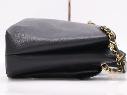 CHANEL Caviar Skin Coco Mark Chain Black GD Hardware Unclear Seal Shoulder Bag