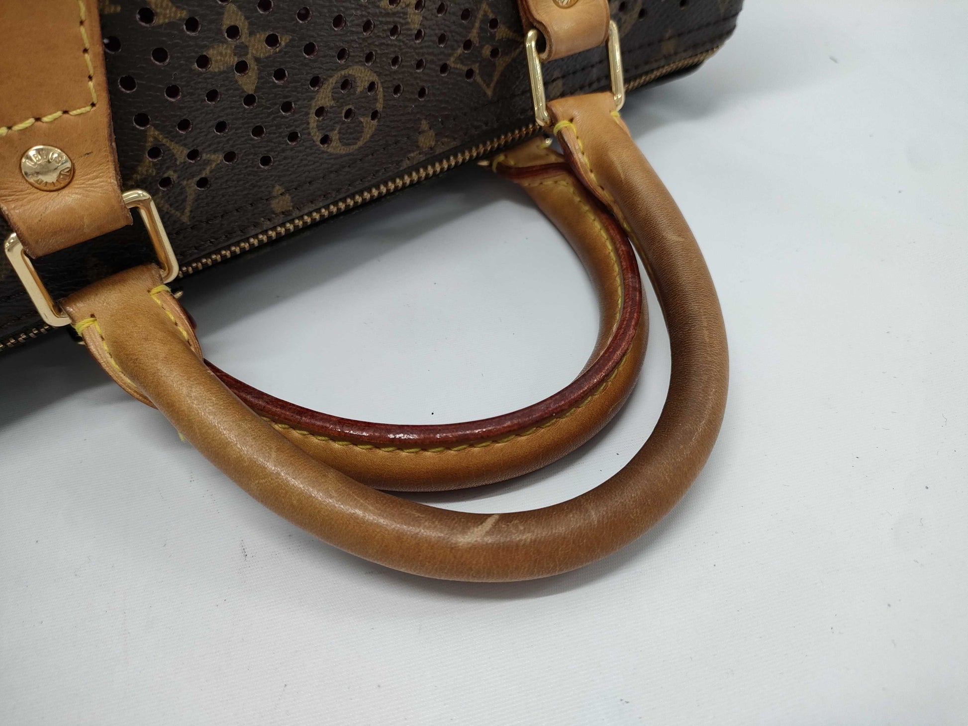 LOUIS VUITTON M95180 Monogram Perforated Speedy 30 Fuchsia Handbag with Box and Dust Bag