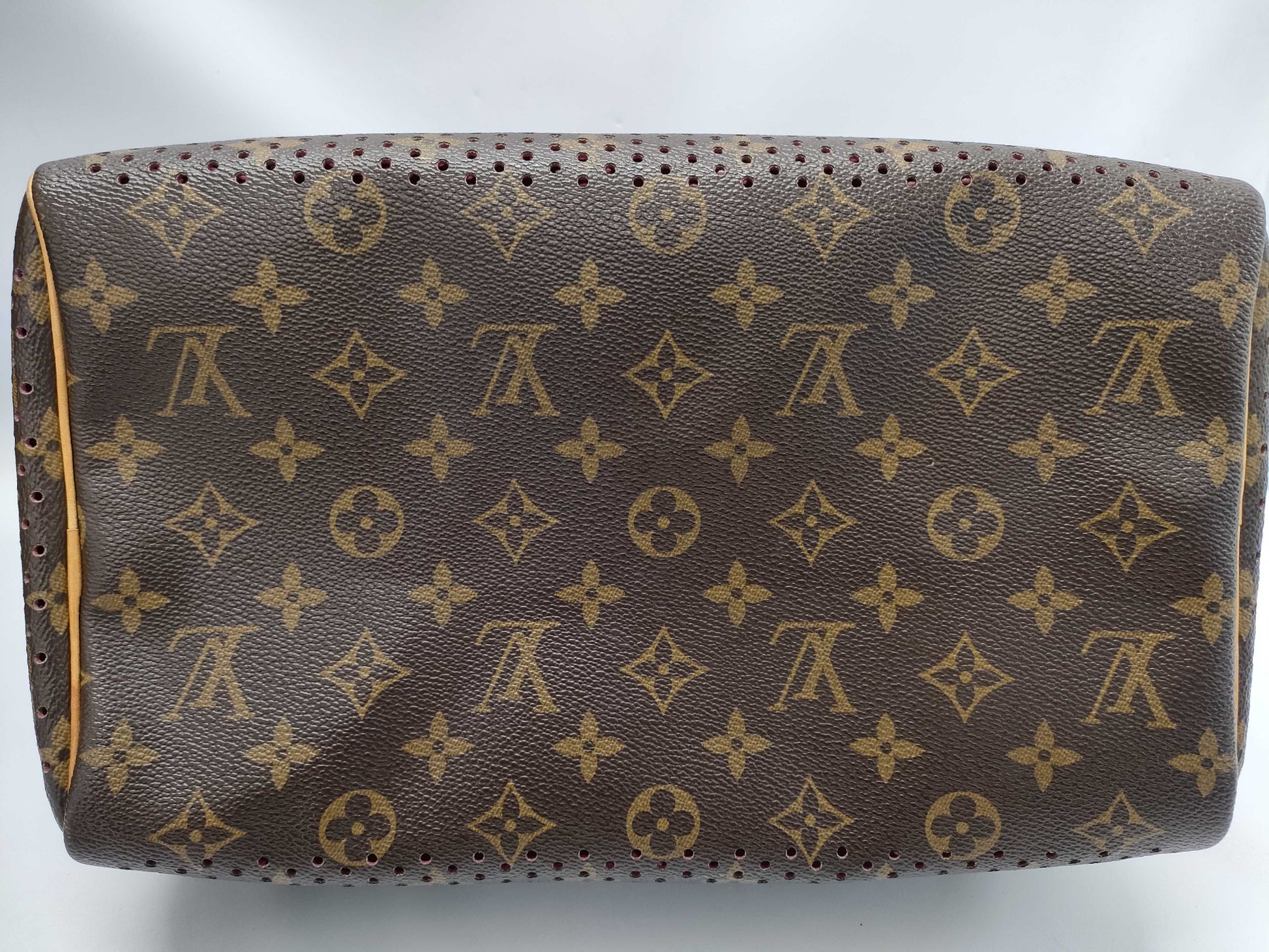 LOUIS VUITTON M95180 Monogram Perforated Speedy 30 Fuchsia Handbag with Box and Dust Bag