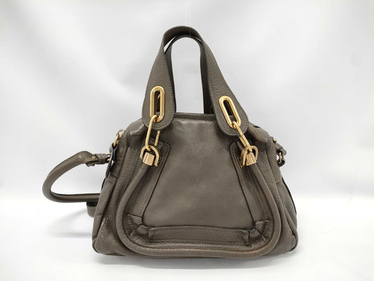 Chloe Leather Paradis 2-Way Handbag Brown