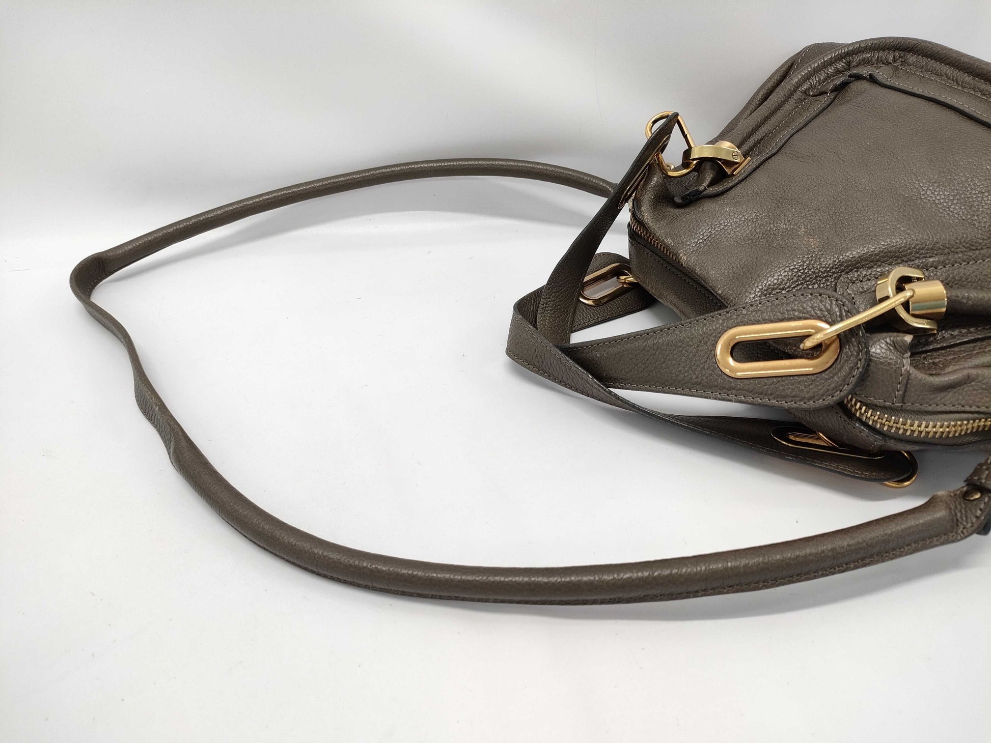 Chloe Leather Paradis 2-Way Handbag Brown