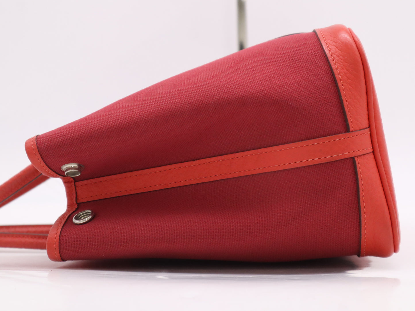 HERMES Toile x Negonda Garden Party Handbag Rouge A Stamp 2017 Handbag