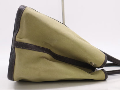HERMES Toile Officier Negonda P Stamp Garden Party PM Khaki Brown Tote Bag