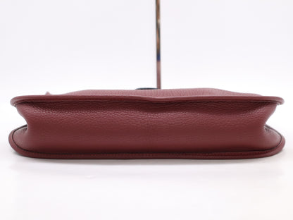 HERMES Evelyn 1PM Bordeaux Shoulder Bag with Silver Hardware, D Stamped, Year 2000, Box and Dust Bag Included