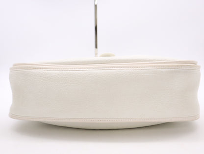 HERMES Evelyn Taurillon Clemence K Stamp Evelyn PM II White Shoulder Bag with Shoulder Strap
