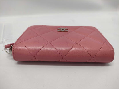 CHANEL Lambskin Classic Zip Coin Purse in Pink with Guarantee Card and Dust Bag, Card and Sticker 22607397 Coin Case