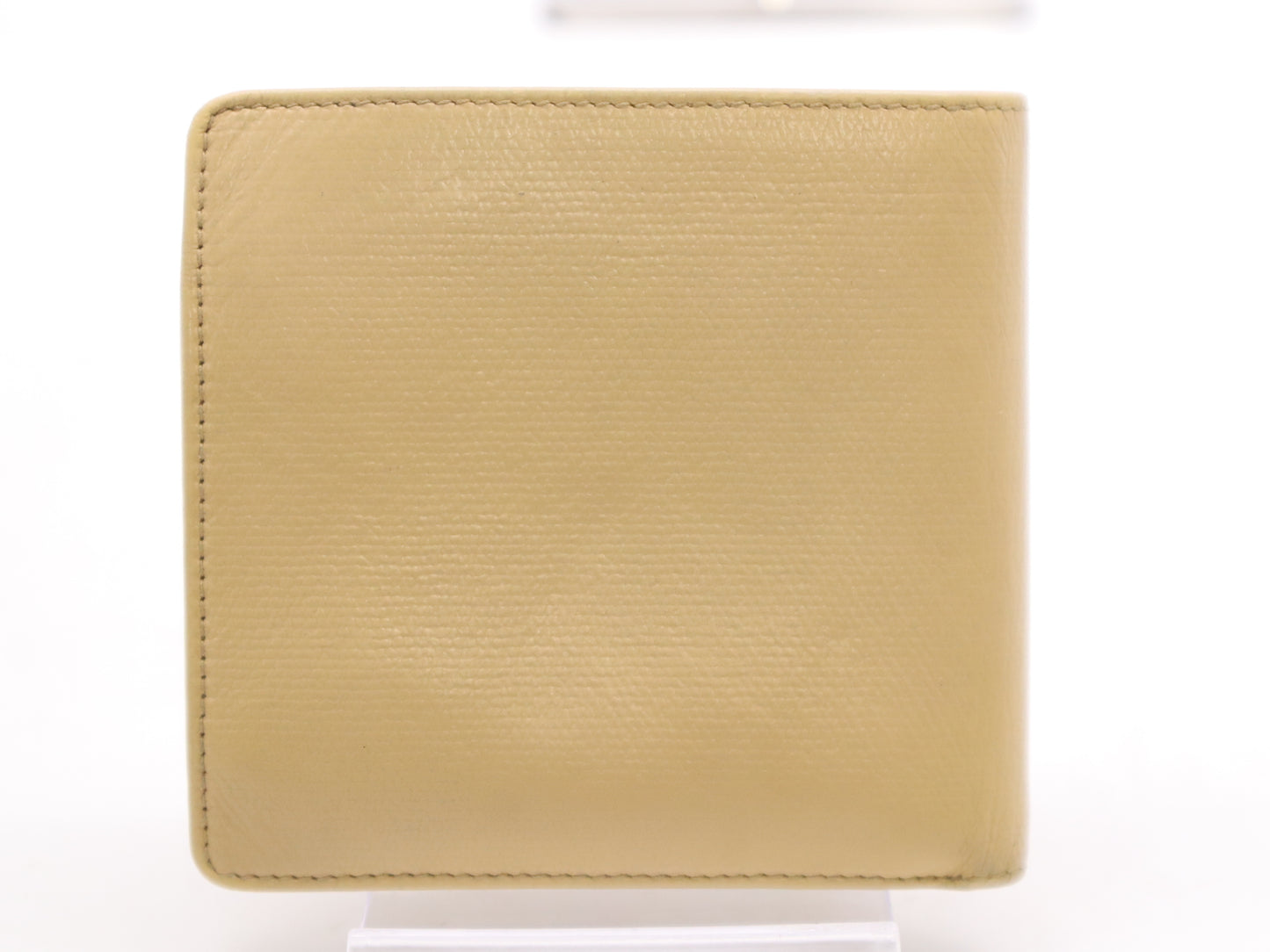 CHANEL A20901 Leather Coco Button Bifold Wallet Beige Seal 10394604 Wallet