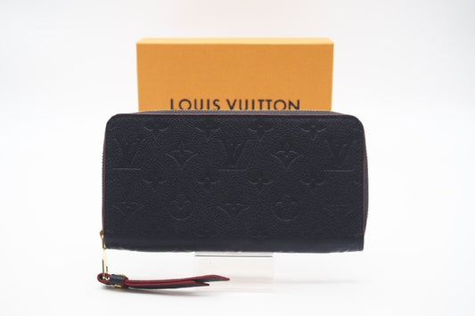 LOUIS VUITTON M62121 Monogram Empreinte Zippy Wallet Marine Rouge RFID Wallet