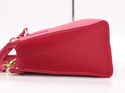 LOUIS VUITTON Monogram Empreinte M45660 Monogram Empreinte Empreinte On-the-Go PM Freesia Handbag with Shoulder Strap, RFID Verified
