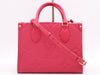 LOUIS VUITTON Monogram Empreinte M45660 Monogram Empreinte Empreinte On-the-Go PM Freesia Handbag with Shoulder Strap, RFID Verified