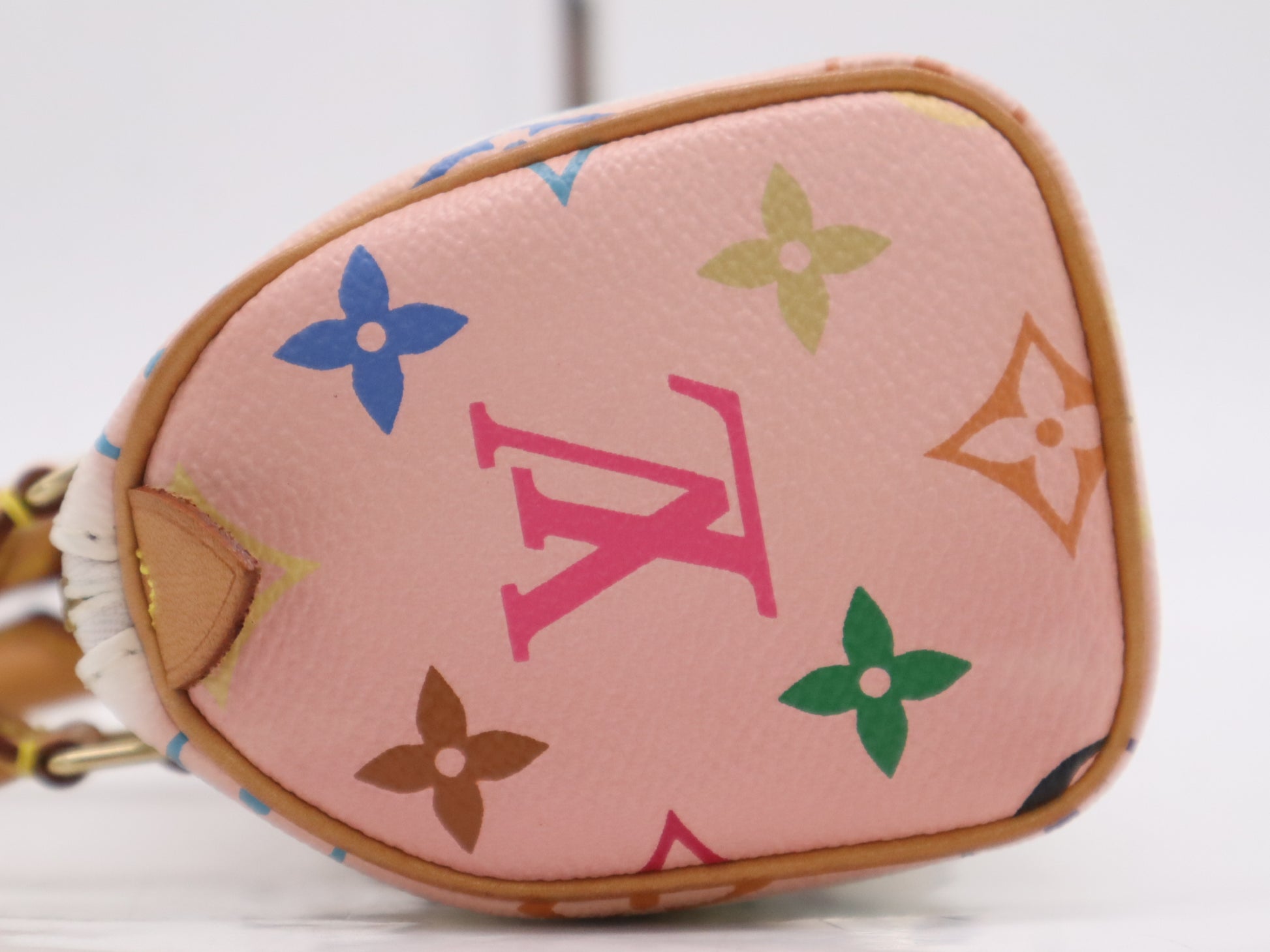 LOUIS VUITTON Monogram Multicolore M92645 Monogram Multicolore Mini Speedy Blanc Handbag with Shoulder Strap