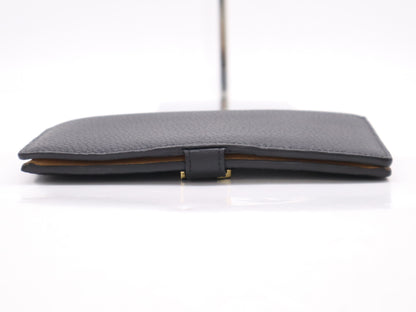 LOUIS VUITTON M81330 Taurillon Leather Vertical Wallet Capucines Black with Dust Bag and Box