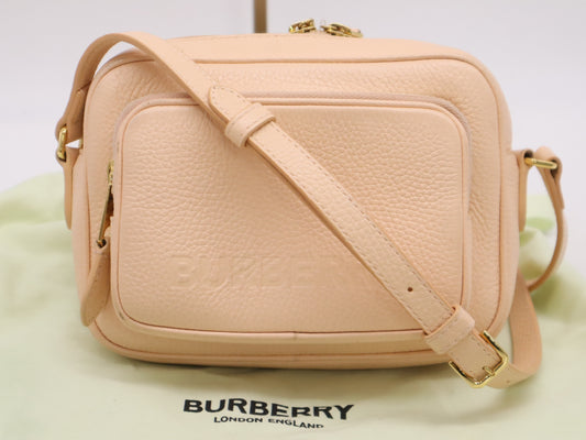 BURBERRY Leather Shoulder Bag/Camera Bag in Peach Pink with Dust Bag