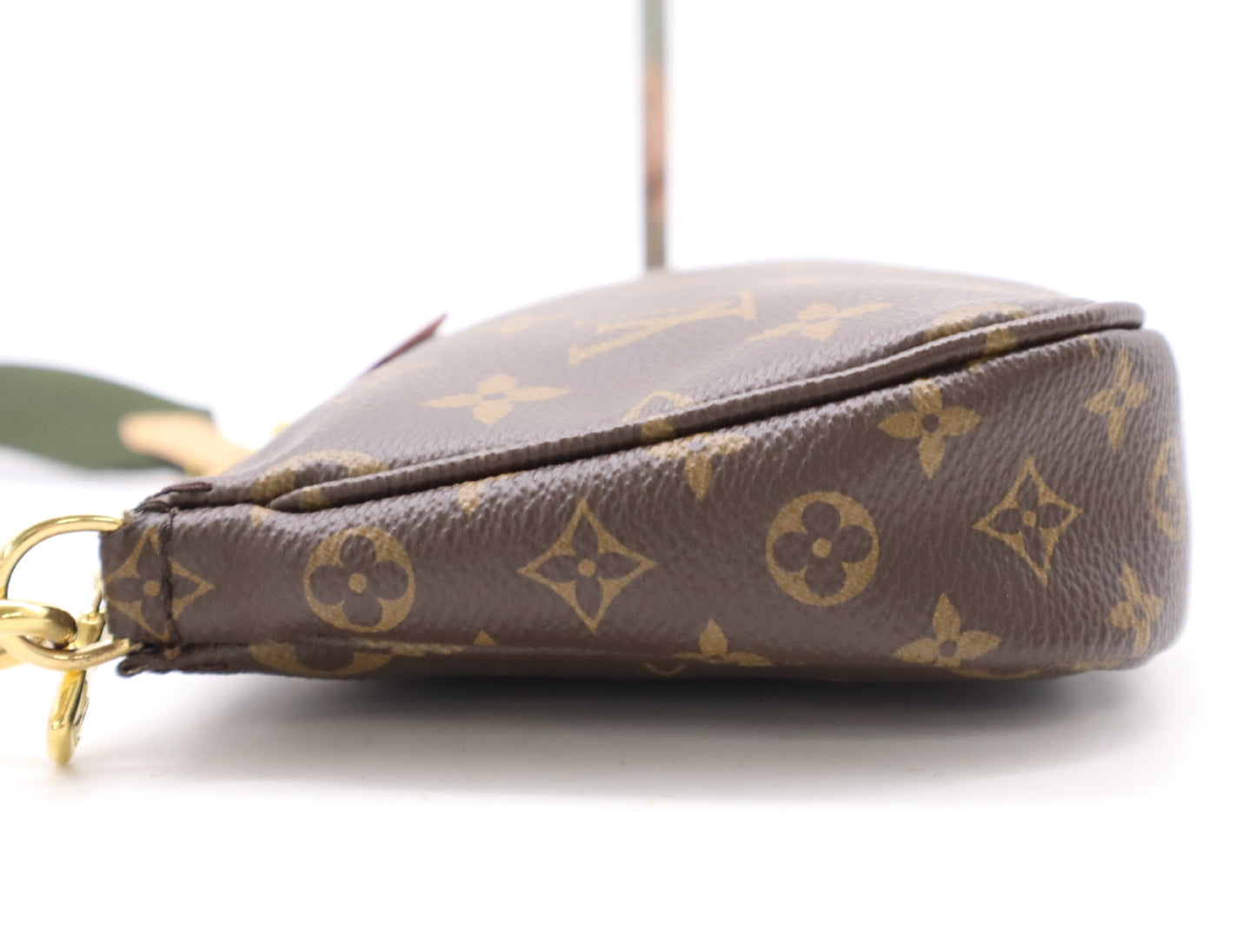 LOUIS VUITTON Monogram M44813 Monogram Multi Pochette Accessoires Khaki with Chain Strap, Shoulder Strap, Dust Bag, and Box. RFID Compatible.
