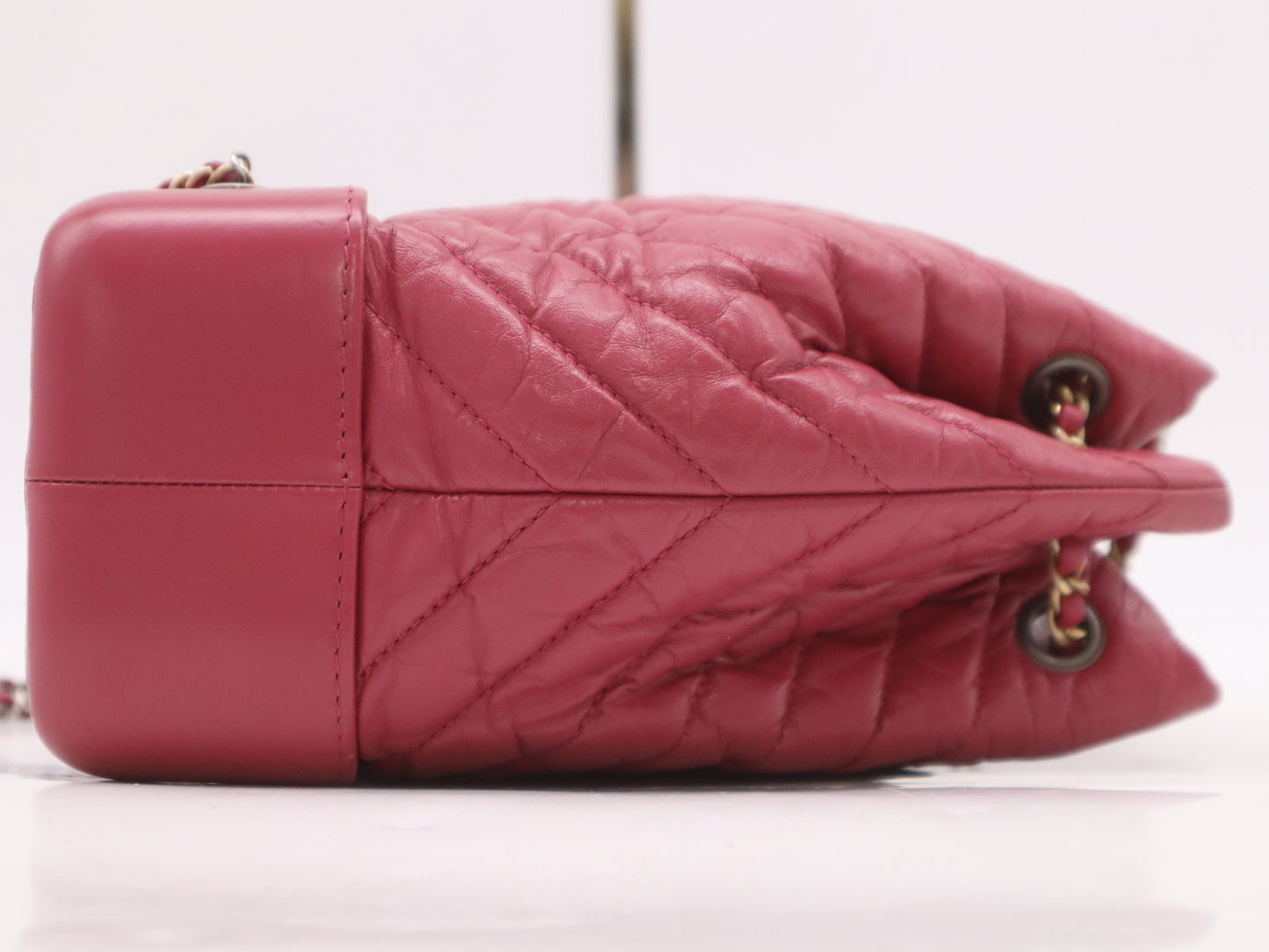 CHANEL Leather Gabrielle de Chanel Small Backpack with GD Hardware, Drawstring Backpack, Pink, Seal, 26254201, Handbag