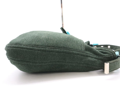 FENDI Mamma Bucket Cotton Jersey Shoulder Bag Green