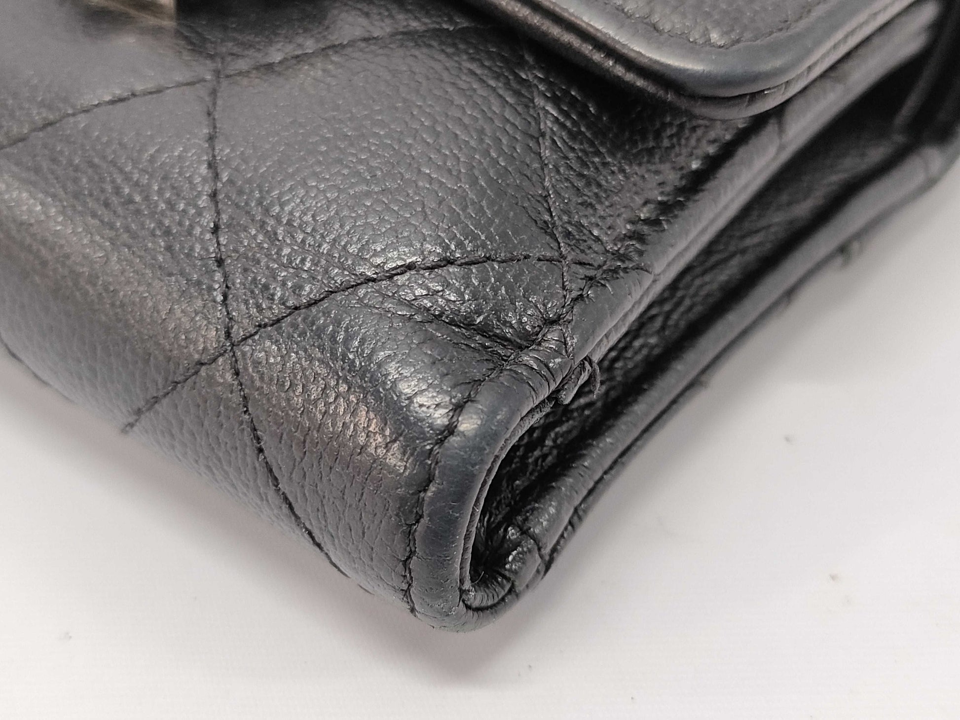 CHANEL Calfskin Tri-fold Wallet Matelasse Half Coco with Silver Hardware and Black Seal 29674335 Wallet