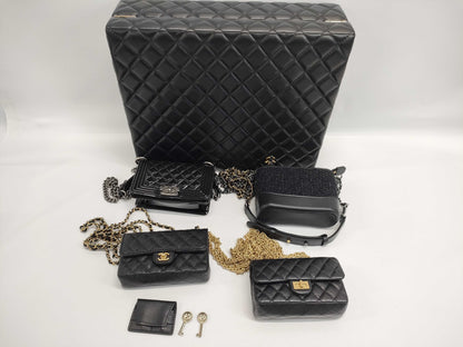 CHANEL Lambskin Grained Calfskin & Tweed Success Story Trunk Set 
