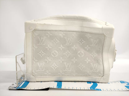 LOUIS VUITTON M53287 Monogram Taurillon Leather Soft Trunk White Shoulder Bag with Shoulder Strap