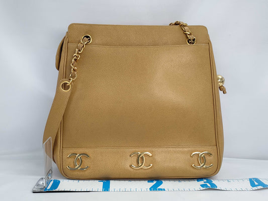 CHANEL Caviar Skin Triple Coco Chain Shoulder Bag with GD Hardware 3331107