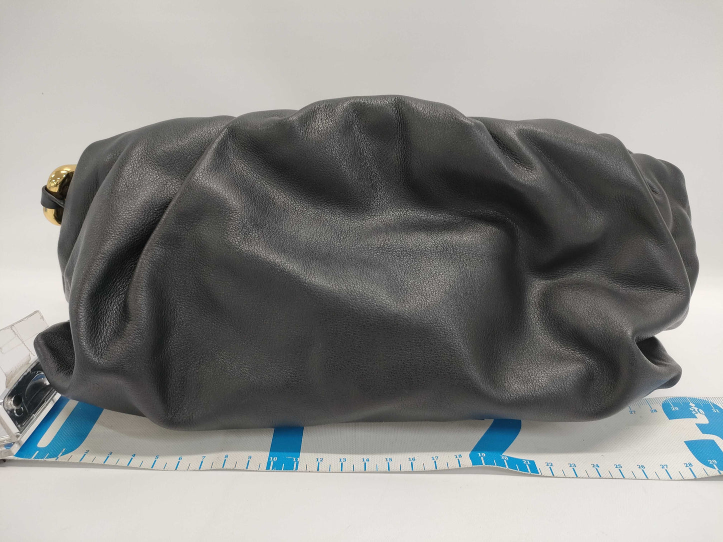 BOTTEGA VENETA Leather Pouch Chain Shoulder Bag Black Shoulder Bag