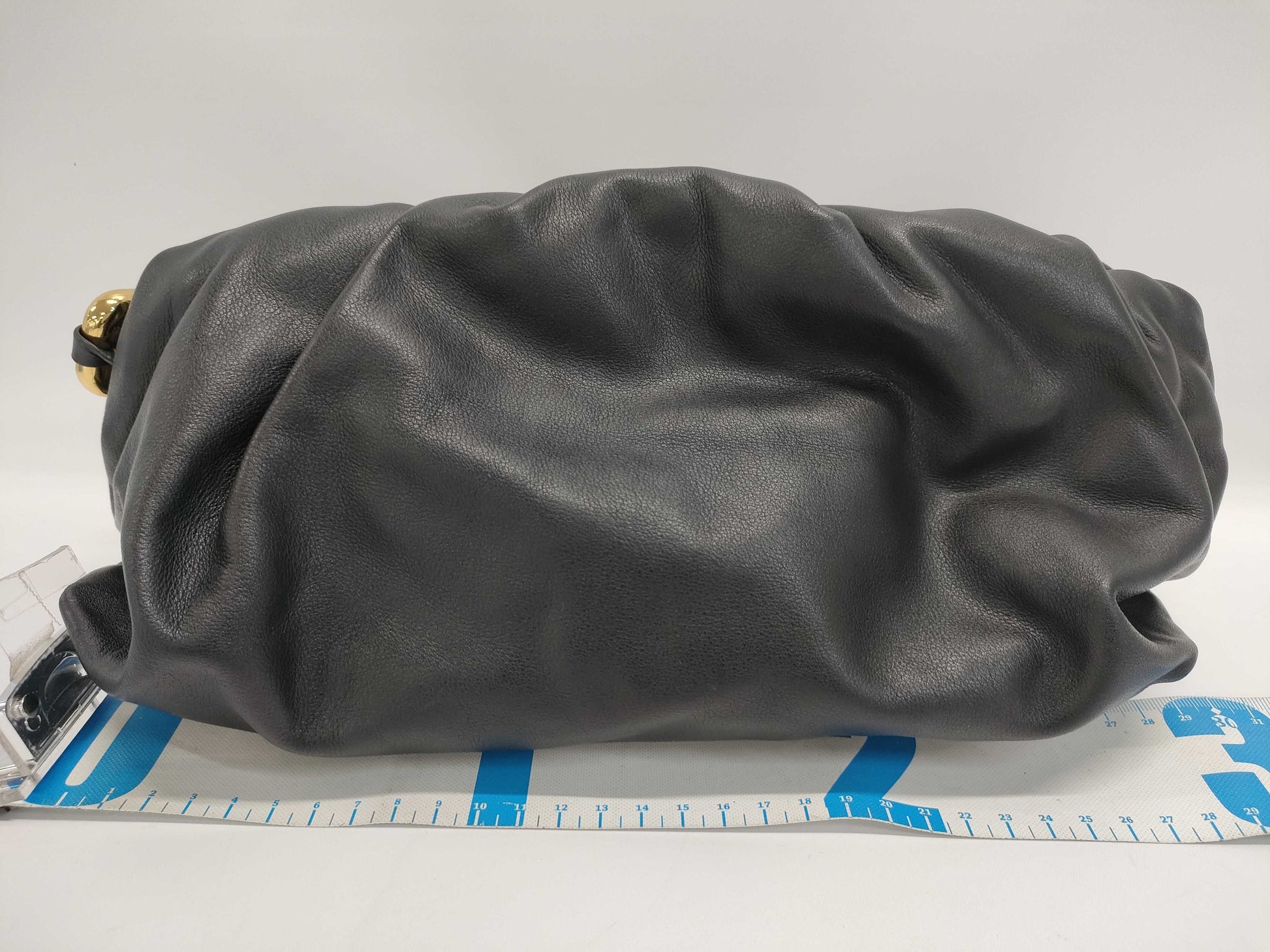 BOTTEGA VENETA Leather Pouch Chain Shoulder Bag Black Shoulder Bag